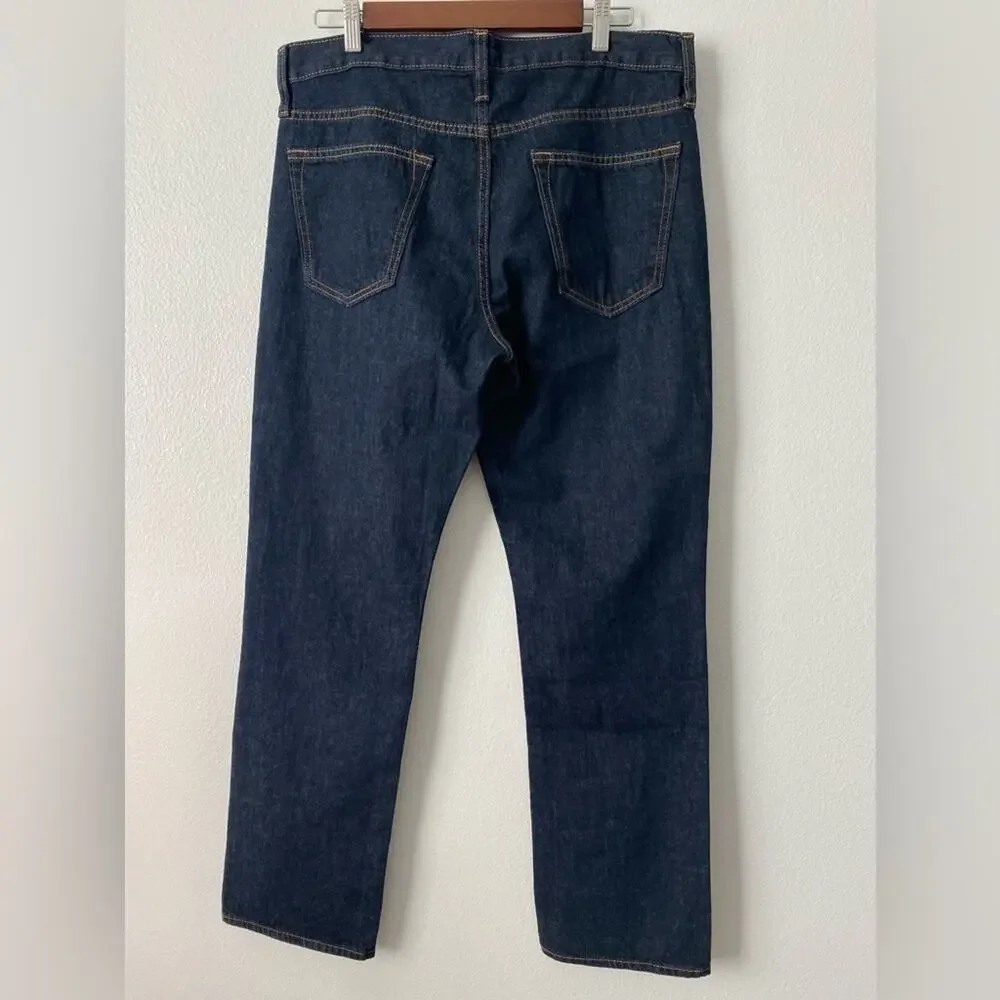 OLD Navy Men's 33X30 Straight Leg Built-In Tough Dark Wash Workwear Jeans‎ Biker